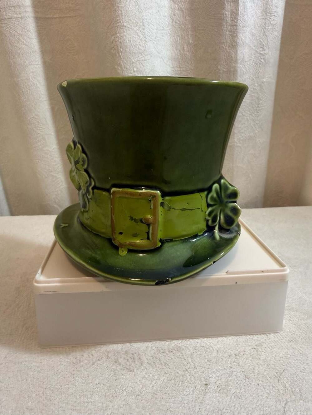 Vintage RB Japan Leprechaun St. Patrick's Day Ceramic Top Hat Planter #1944